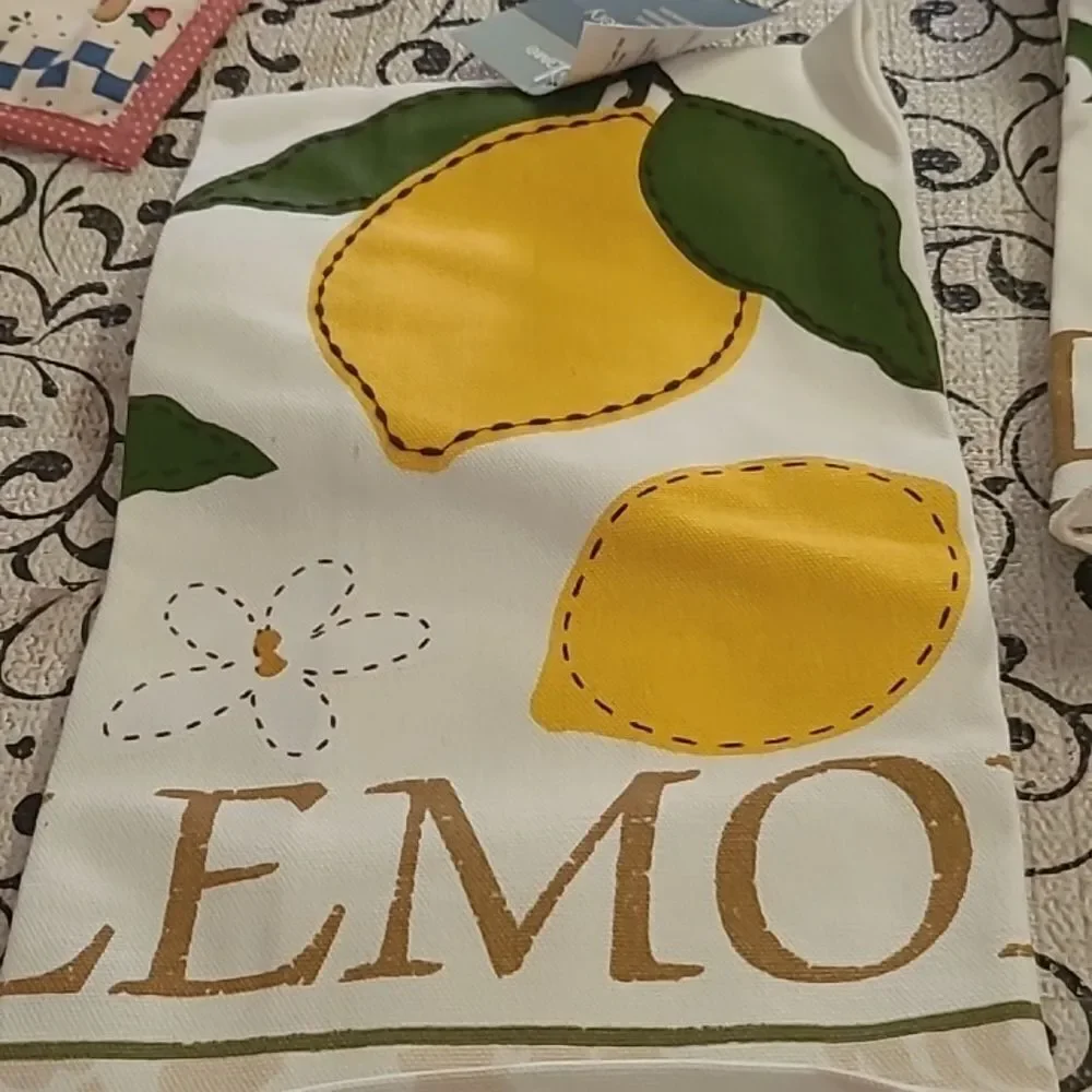Lemon Print Kitchen Towels